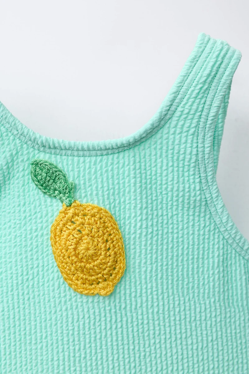 2-6 YEARS/ CROCHET LEMON ONE-PIECE SWIMSUIT