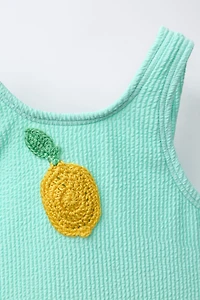 2-6 YEARS/ CROCHET LEMON ONE-PIECE SWIMSUIT