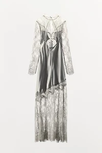ROBE LONGUE SATINÉE DENTELLE ZW COLLECTION