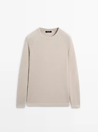 Pull à col rond en maille de lin