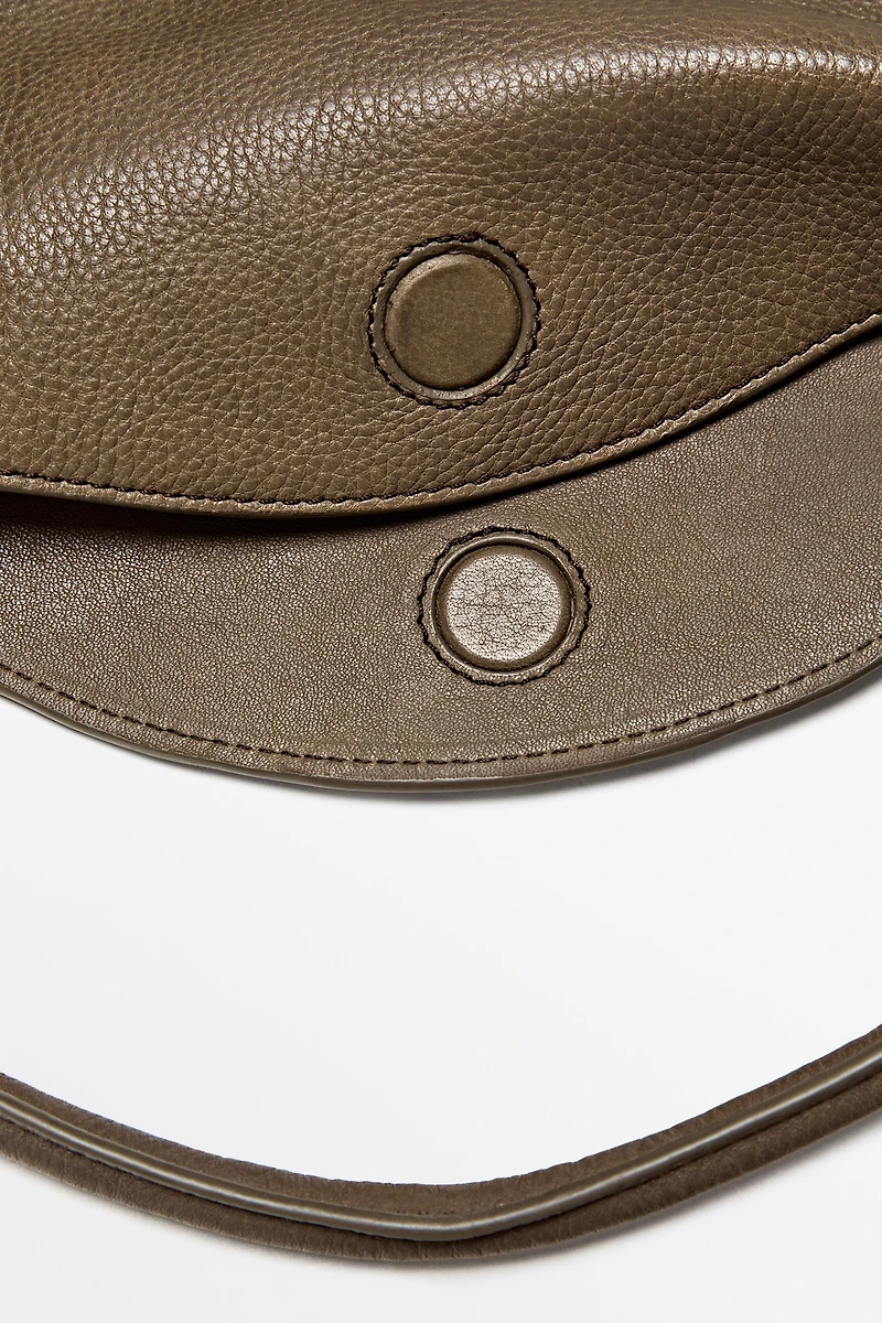 Nappa leather mini slouch bag