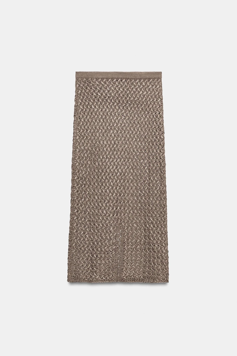 CABLE KNIT MIDI SKIRT