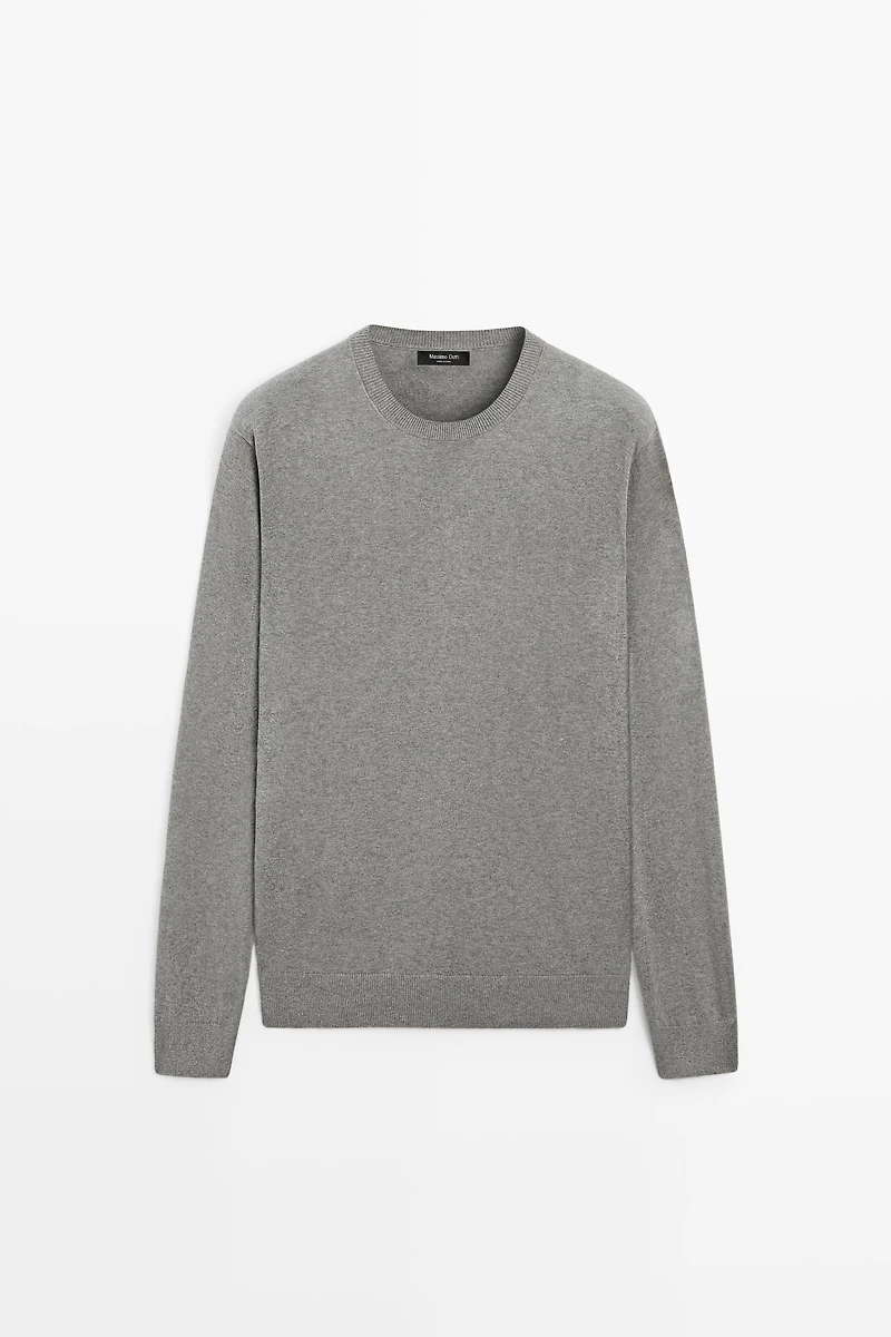 Cotton blend knit sweater