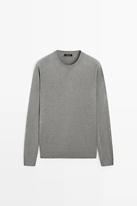 Cotton blend knit sweater