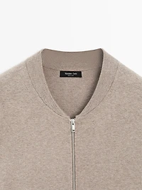 Bomber-style knit cardigan
