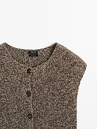 100% cotton mouliné round neck vest