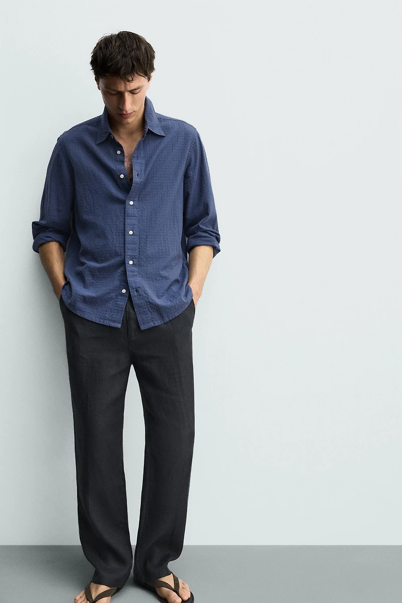 100% LINEN PLEATED PANTS