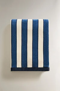 STRIPED VELOUR BEACH TOWEL