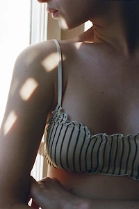 100% VISCOSE STRIPED PRINT BRA