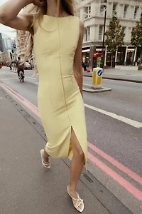 ZIPPED MIDI DRESS