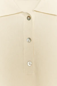 SHORT SLEEVE KNIT POLO TOP