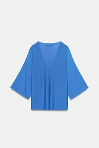 FLOWY V-NECK KNIT JUMPER