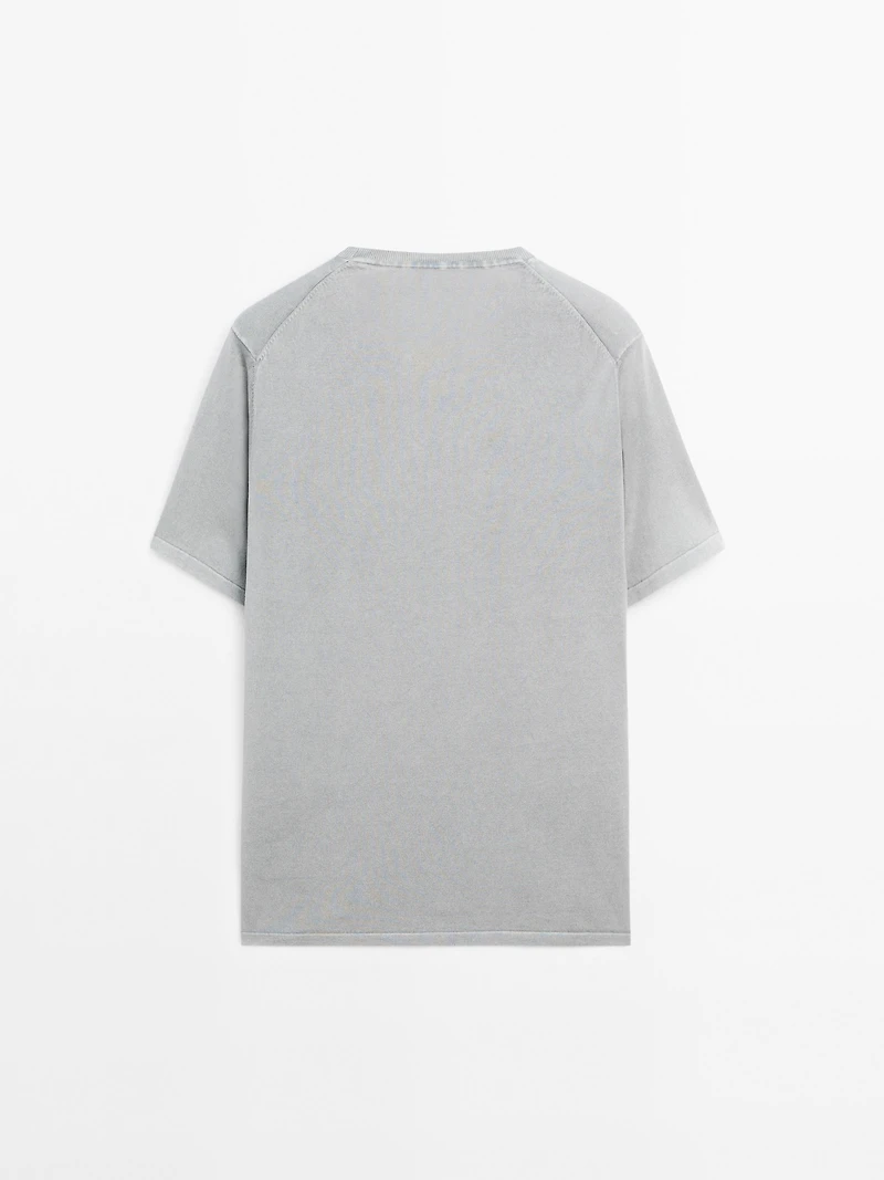 Cotton blend knit T-shirt