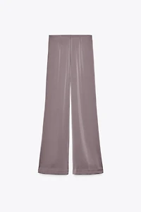 HIGH-WAISTED SATIN PANTS