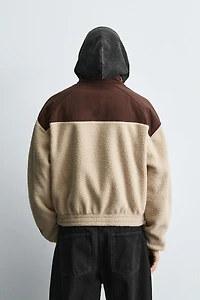 CONTRASTING FLEECE COMBINED JACKET