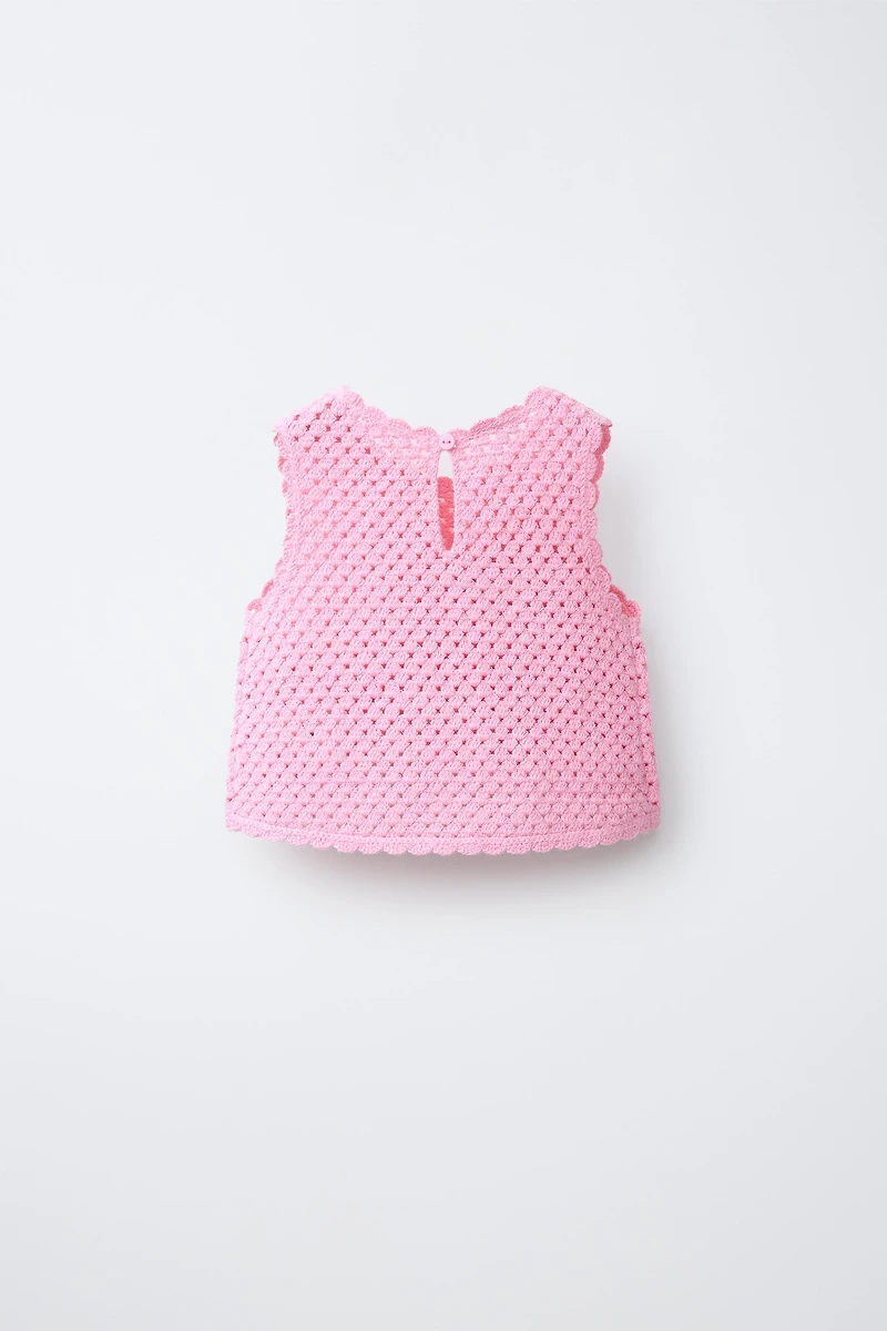SEA MOTIF CROCHET KNIT TOP