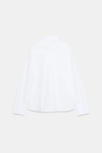 POPLIN SHIRT WITH TIES AND PEARLS