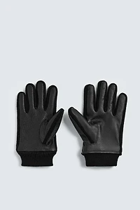 CONTRASTING LEATHER GLOVES