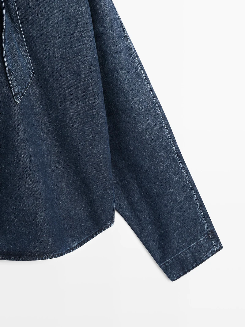 Denim shirt with collar detail