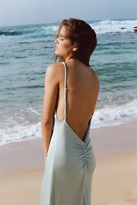 FLOWY LONG DRESS WITH APPLIQUÉ