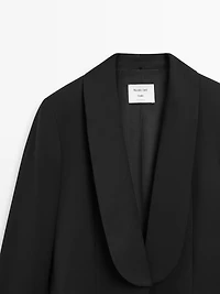 Wool blend blazer with lapel detail - STUDIO