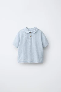 T-SHIRT TEXTURÉ COL POLO