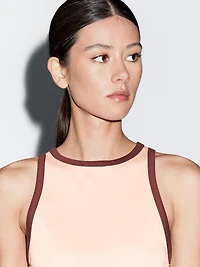 100% cotton halter top with contrast detail