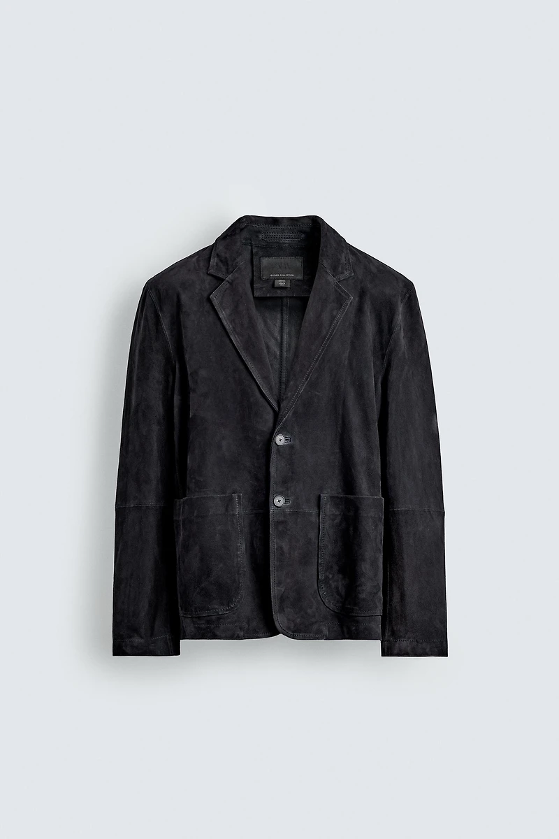 VESTE REGULAR FIT EN DAIM
