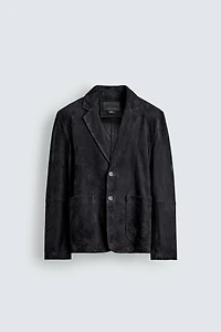 VESTE REGULAR FIT EN DAIM