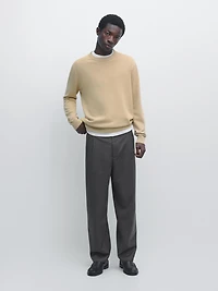 Wool blend darted trousers