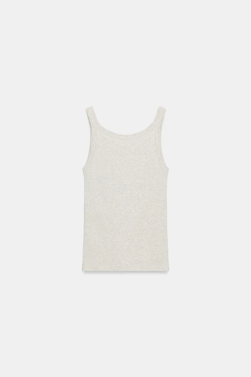 COTTON RIBBED STRAP TOP