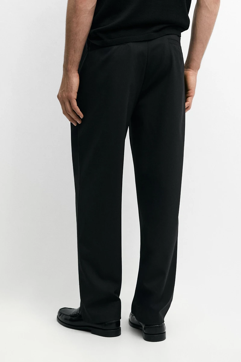 Wide-leg cool wool suit trousers