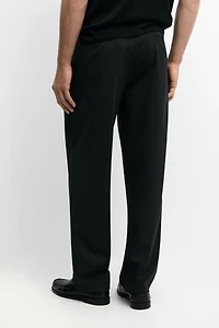 Wide-leg cool wool suit trousers