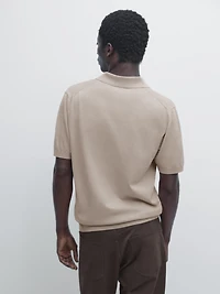 Knit cotton polo shirt