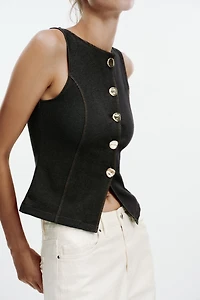 BUTTON VEST TOP
