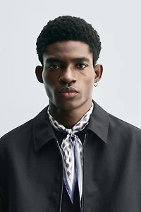 100% SILK GEOMETRIC PRINT SCARF