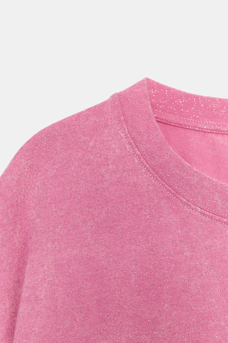 WASHED EFFECT SPARKLY T-SHIRT