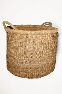 LARGE SEAGRASS BASKET WITH HANDLES