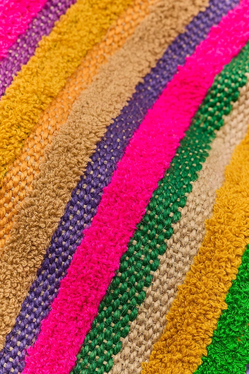 100% JUTE STRIPED PRINT BAG
