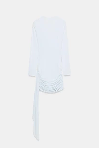 DRAPED MINI DRESS WITH SASH