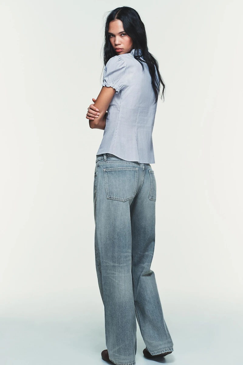 RUFFLED POPLIN SHIRT