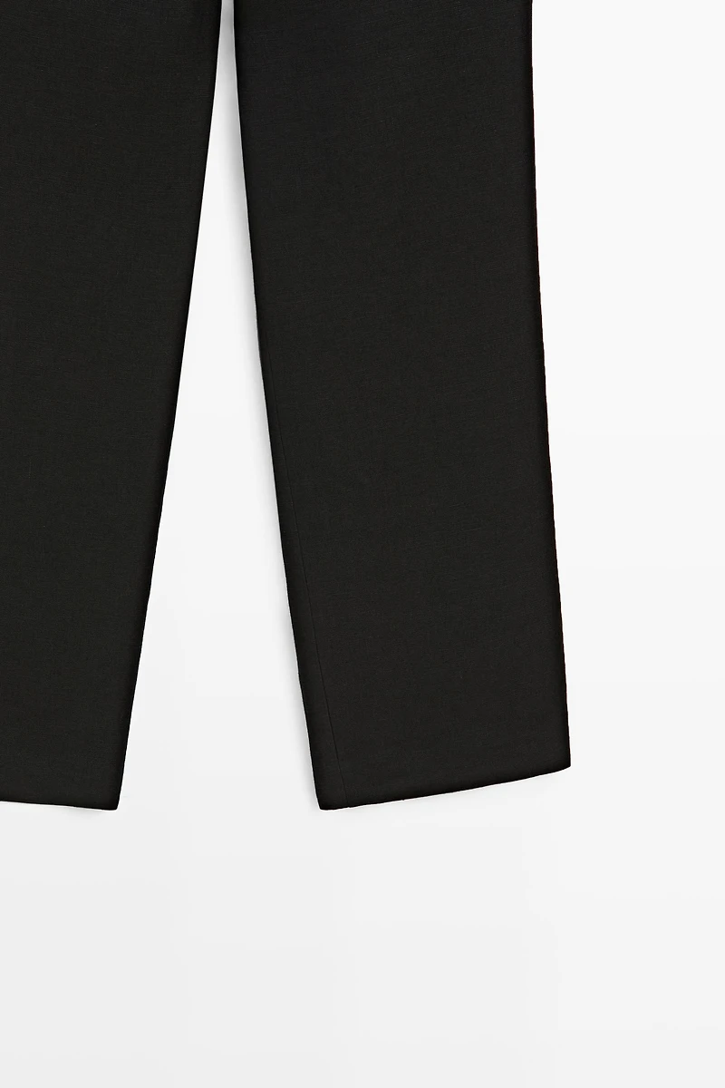 Pantalon fluide droit en lin