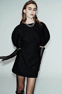 SHORT BALLOON SLEEVE DRESS