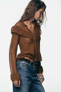 GILET ROMANTIQUE EN MAILLE POINTELLE