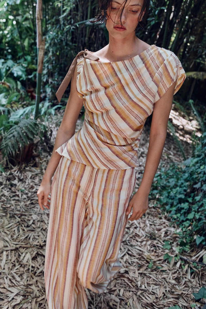 LINEN STRIPED TOP