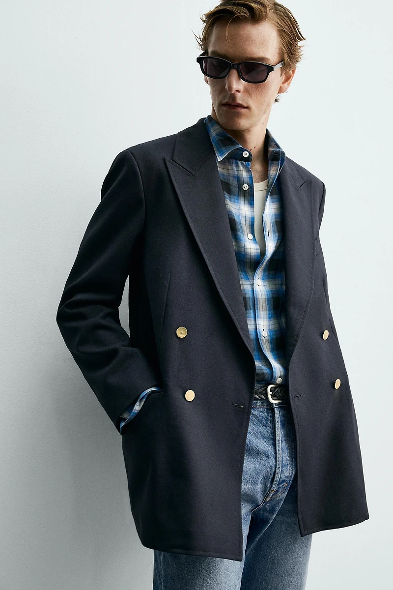 AARON LEVINE X ZARA 100% WOOL DOUBLE-BREASTED BLAZER