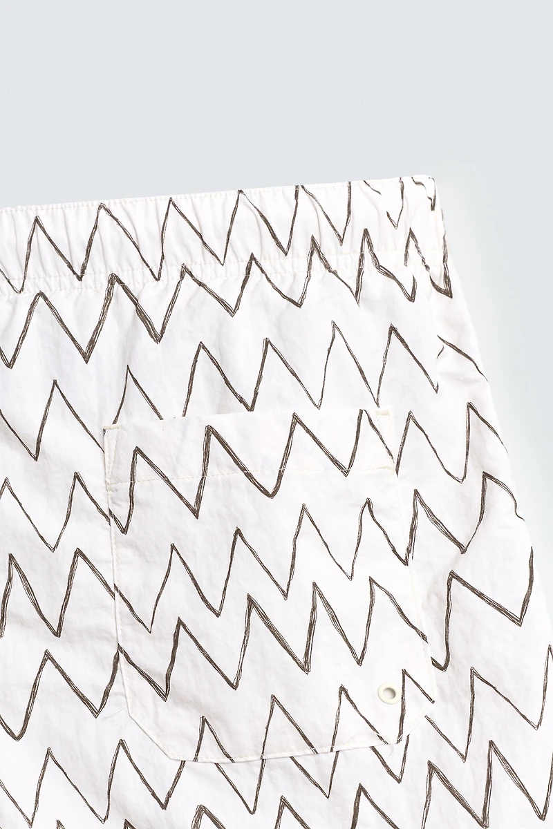 GEOMETRIC PRINT MID-LENGTH SWIMSUIT