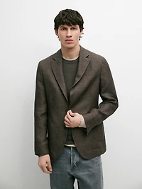100% linen blazer with pocket details