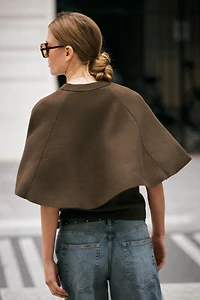 CAPE SLEEVE KNIT SWEATER
