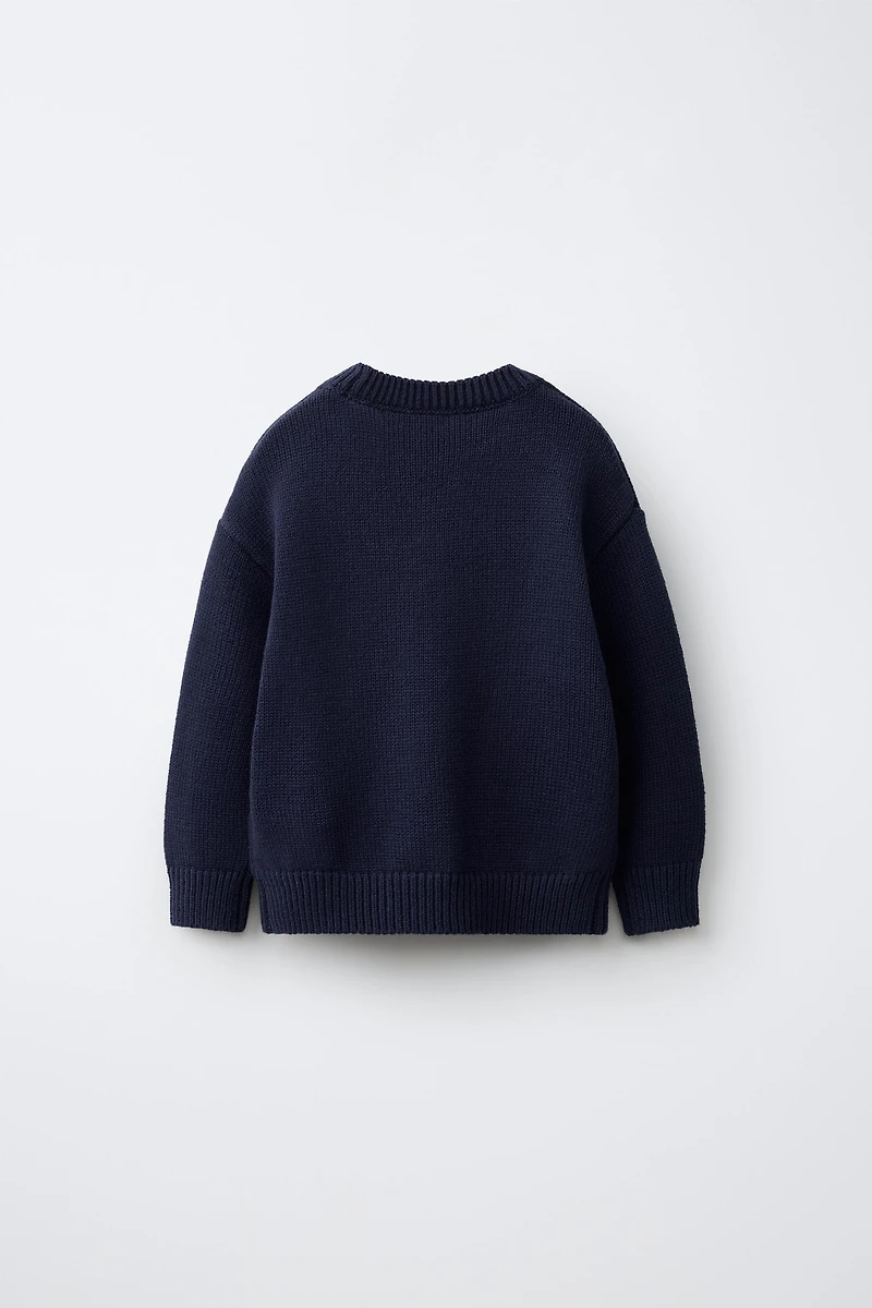 EMBROIDERED DOG KNIT JUMPER